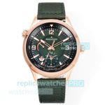 V+Factory Swiss Clone Jaeger LeCoultre Polaris Geographic Rose Gold Green Face Watch 